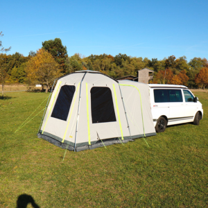 Rear tent with tinted windows for motorhomes