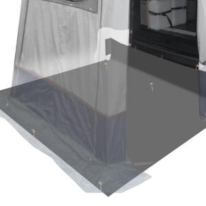 Rear tent floor for motorhome